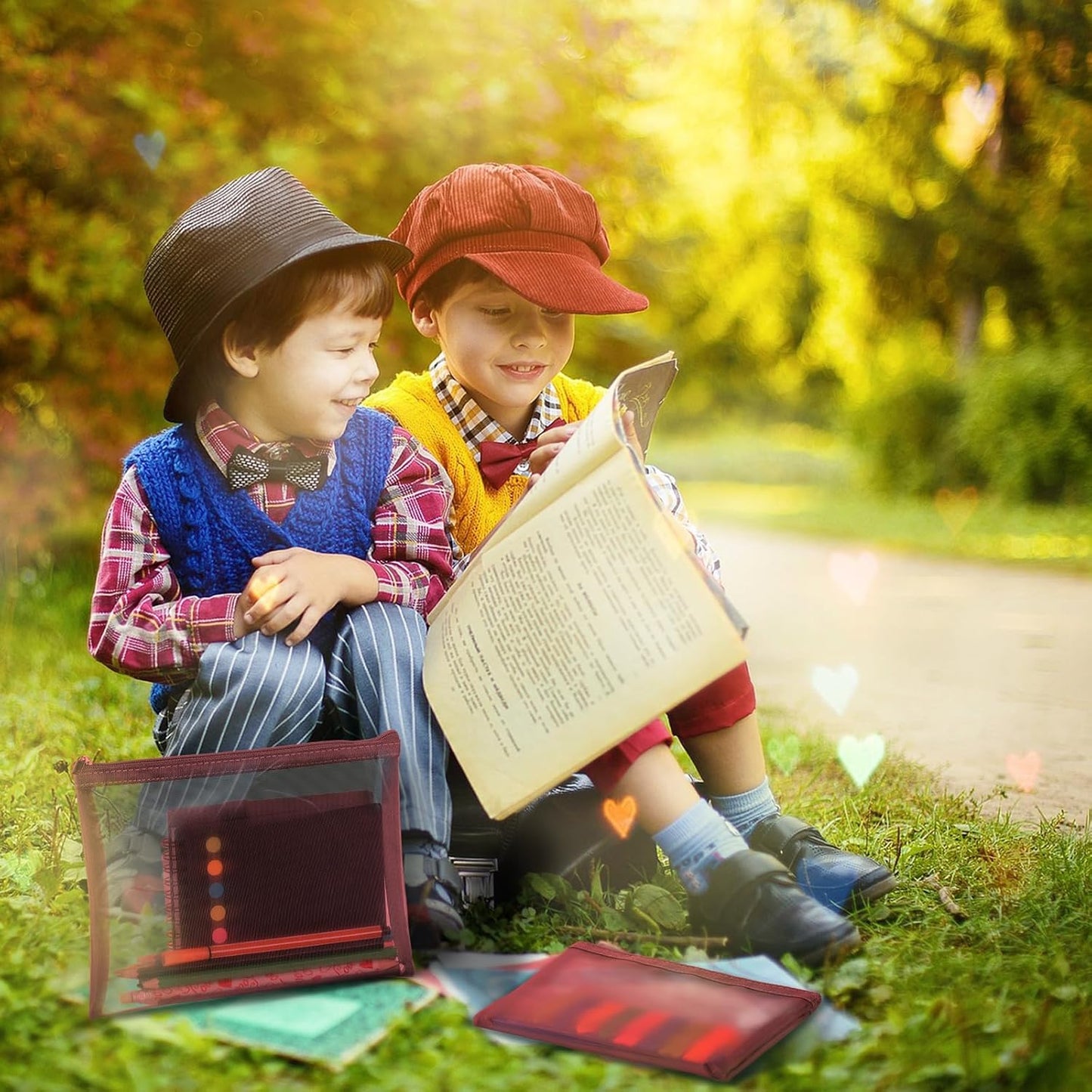 6 Pieces Mesh Makeup Bags Mesh Cosmetic Bag Portable Travel Organizing Zipper Pouch Toiletries Makeup Pouches for Home Office Travel Accessories (Wine Red)