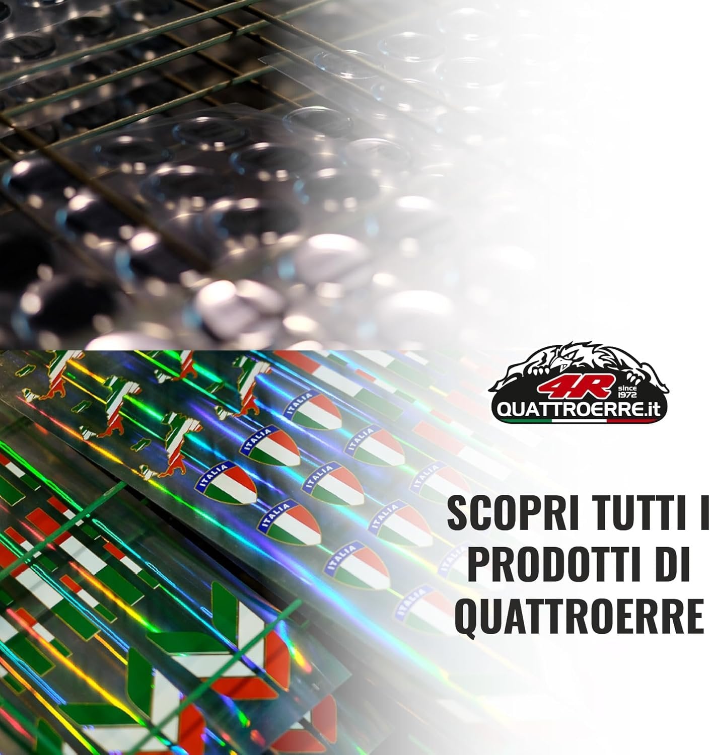 4R Quattroerre.it, Kit of 3D Emblem Stickers Ideal for Alfa Romeo Stelvio and Giulia Interior, OEM Certificated, 2 Tricolour Stickers and 3 Logo Stickers, Official Product