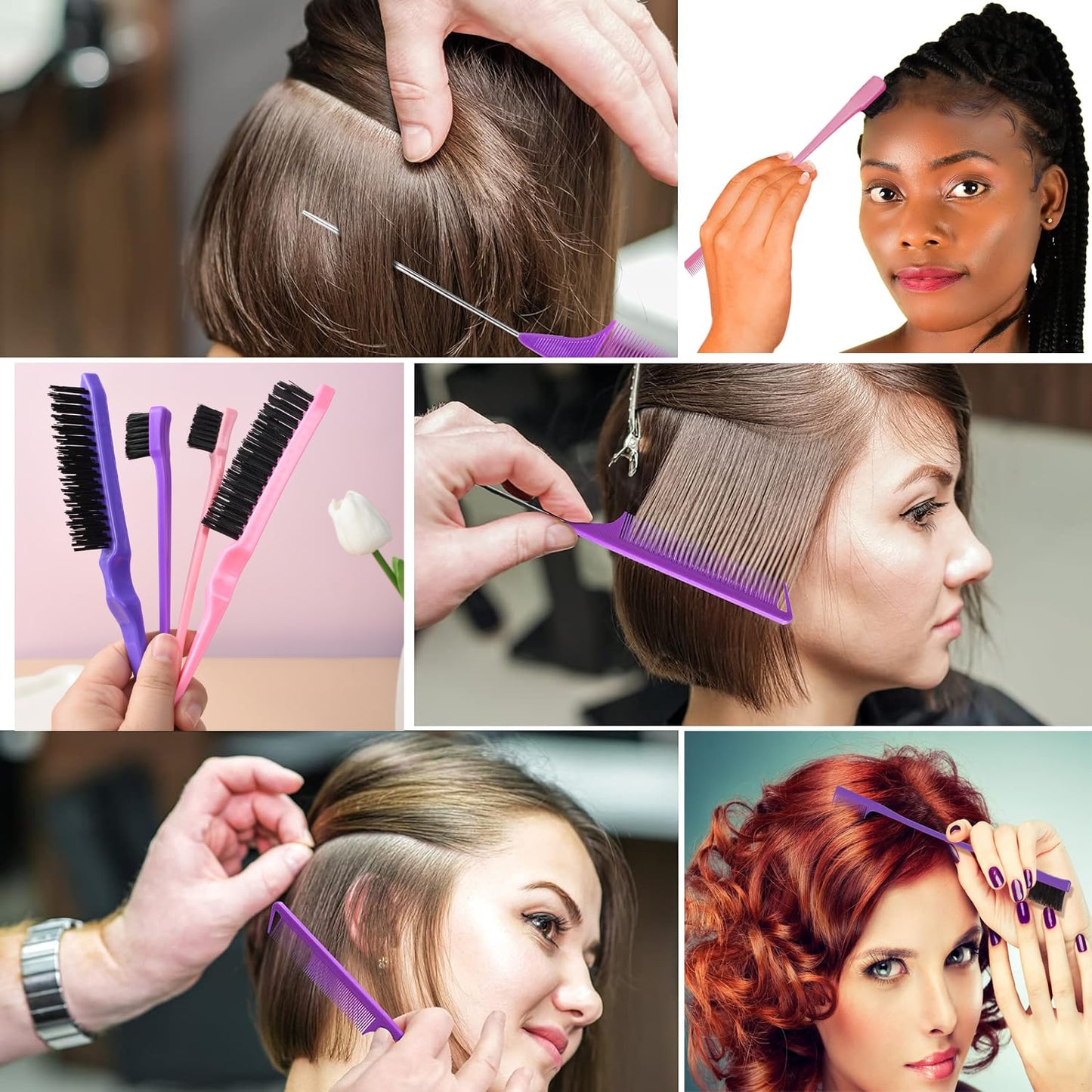 Bounce Curl Define EdgeLift Brush, 5-in-1 Tool for Effortlessly Defined Curls, Waves & Coils, Reduces Frizz - Pink