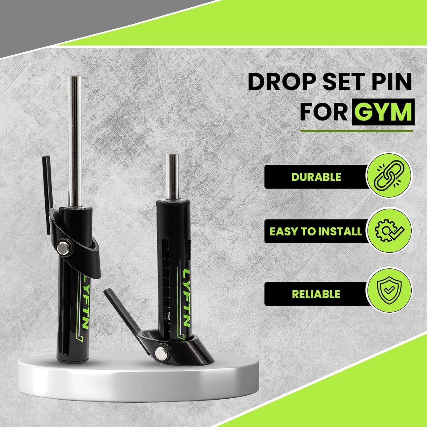 LYFTN Dropset Pin - Premium Drop Set Pins/Weight Stack Pins/Weight Loading Pins are Gym Accessories Used for Strength Training - Suitable for Home Gym Equipment and Commercial Gym Use