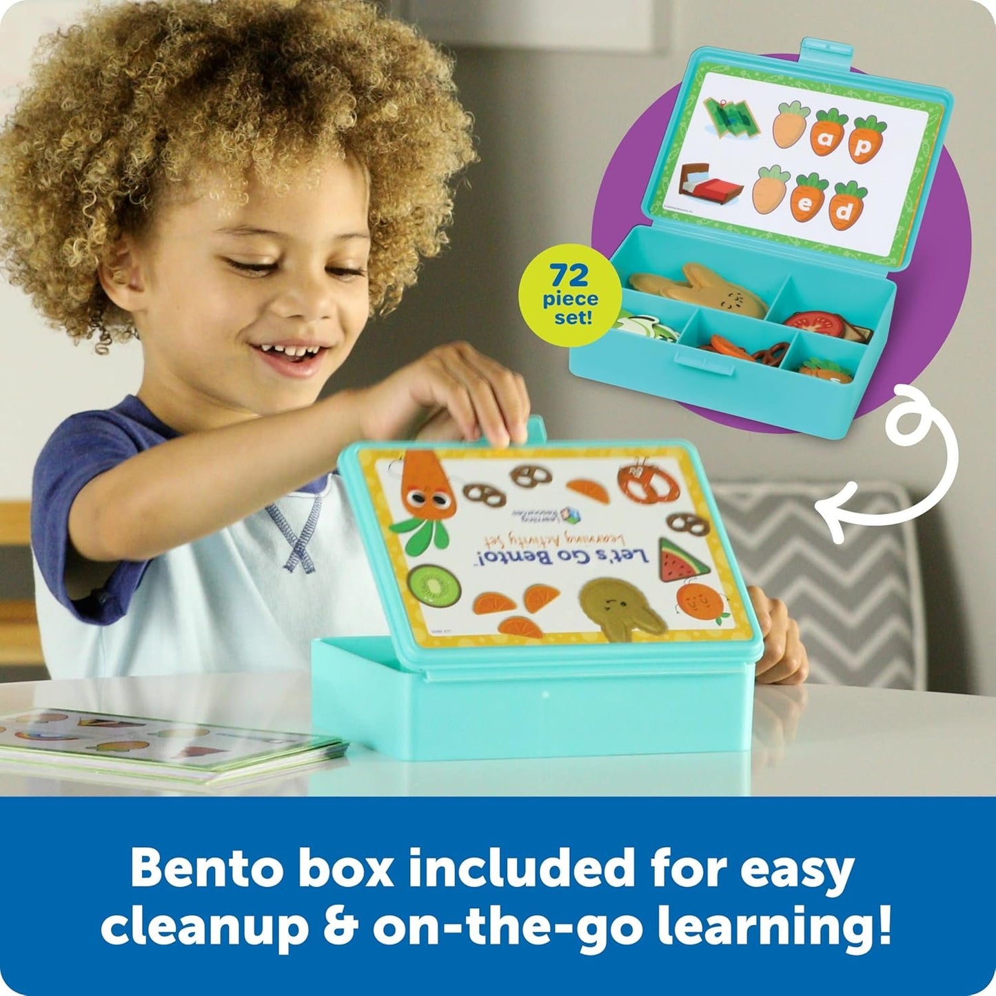 Learning Resources Let's Go Bento! Learning Activity Set, 78 Pieces, Ages 3+, Preschool Learning Activities, Toddler Toys, Learning & Education Toys, Feelings and emotios, fine Motor Skills