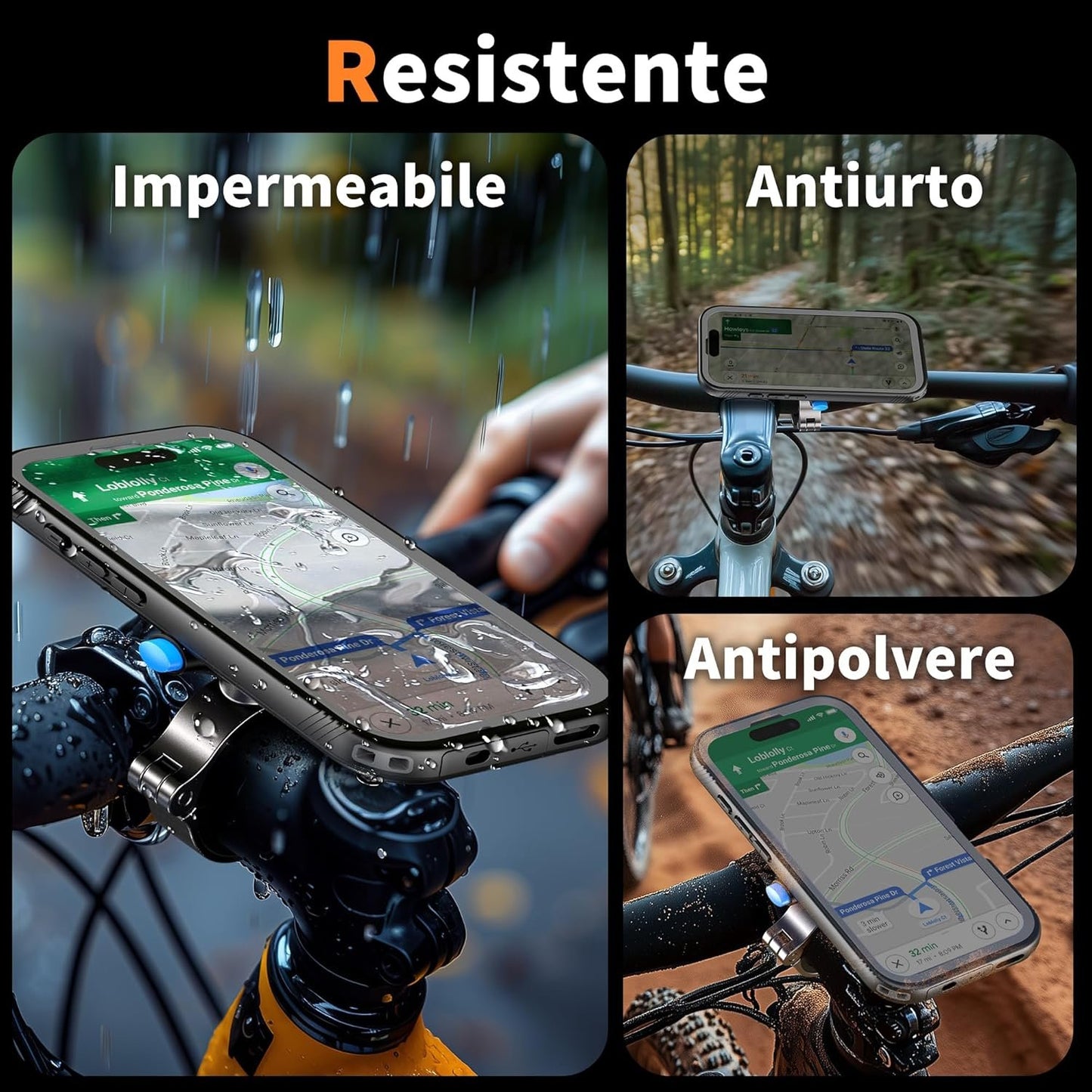 Cozycase Motorcycle Bike Mount for iPhone 13 Waterproof – Metal/Aluminium Mobile Phone Holder/Navigator Handlebar MTB/Bicycle Electric Scooter Ebike Scooter Mountain Bike Waterproof