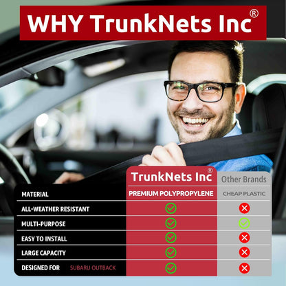 Floor Style Automotive Elastic Trunk Mesh Cargo Net for Subaru Outback 2020-2024 - Premium Trunk Organizers and Storage - Luggage Net for SUV - Best Car Organizer for Subaru Outback