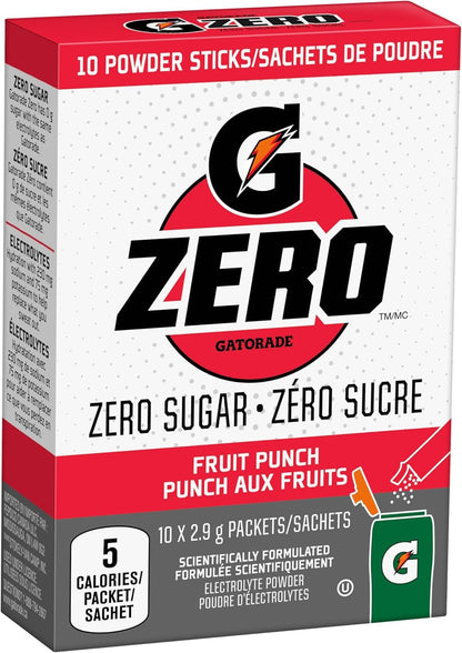 Gatorade Zero Powder Fruit Punch 10 X 2.9g