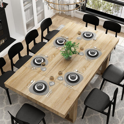 Hitow 86.6-Inch Rectangular Dining Table for 8-10 People, Wood Kitchen Table With Thicken Tabletop, Office Conference Room, Dining Room Living Room, Wood Color