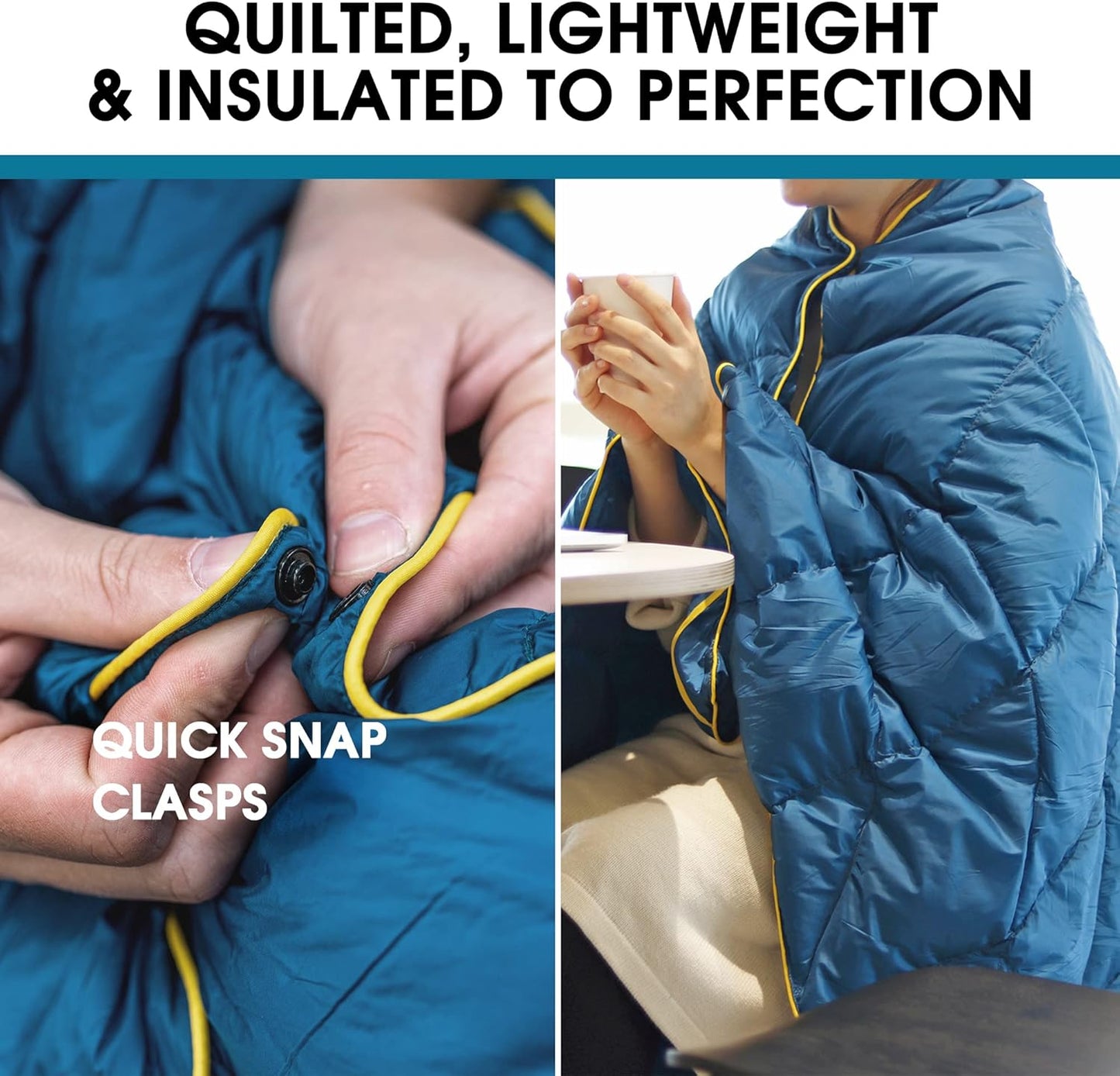 4Monster Down Camping Blanket - Outdoor Travel Quilt Puffy 650 Fill, Packable, Lightweight,Wind & Waterproof | Ideal for Stadium, Backpacking, Camping, Travel, Picnics, Beach and Hiking