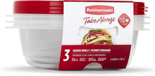 Rubbermaid TakeAlongs Food Storage Container, 5 Cup, Red