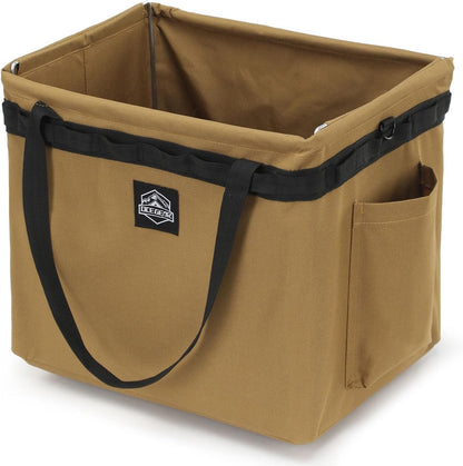 SEPWIK Camping Storage Bag Multifunctional Collapsible Tactical Bag, Car Trunk Organizer for Tool, Cookware Carry Bag, Picnic Basket for Outdoor, Travel, Hiking, Camper, RV (Khaki)