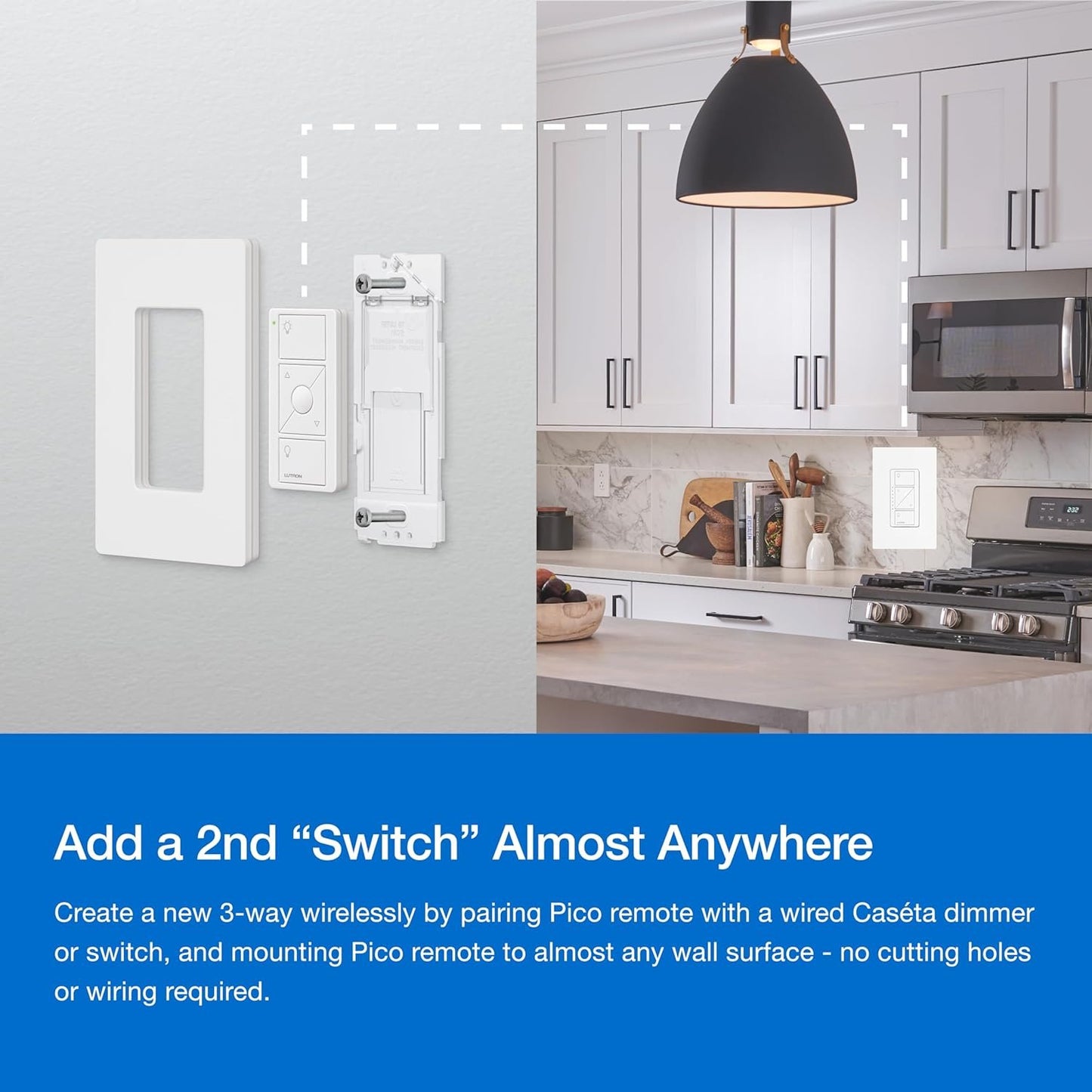 Lutron Caseta Original Smart Dimmer Switch Kit, 2 Dimmer Switches, 2 Wall Plates, 2 Pico Remotes, and Smart Hub, Works with Alexa, Apple Home, Google Home, 3 Way, 150W, No Neutral, P-BDG-PKG2W-A