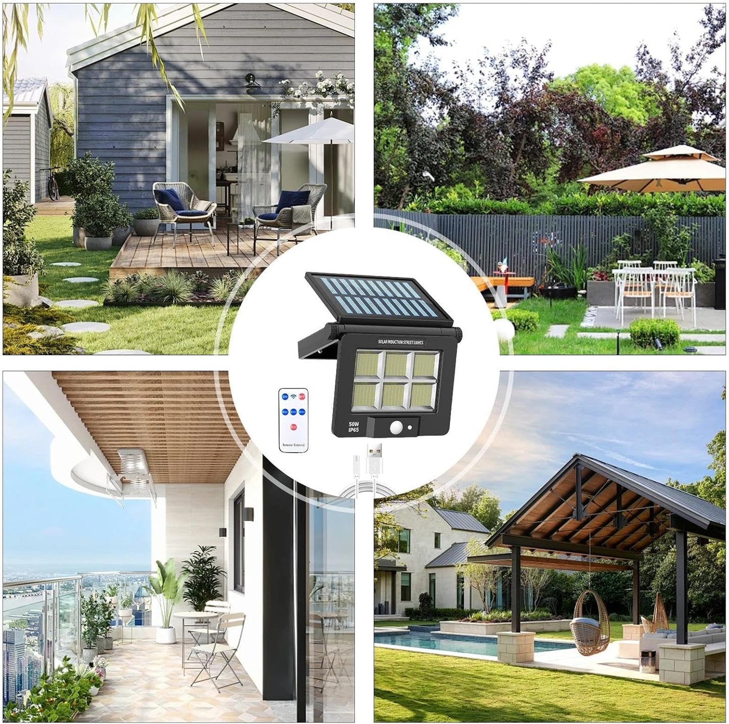 Motion Sensor Outdoor Lights, Sensor Street Lights, Movement Detection Lamp, Smart Outdoors Lighting, Light Sensing Motion Sensors Light for Outdoors, 6.89 X 5.51 X 9.84 Inches