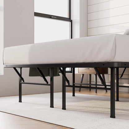Zinus Full Bed Frame - SmartBase 14 Inch Deluxe Metal Bed Frame with Steel Slat Support - No Box Spring Needed, Tool-Free Assembly, Heavy Duty Platform Bed Frame with Underbed Storage Space, Full Size