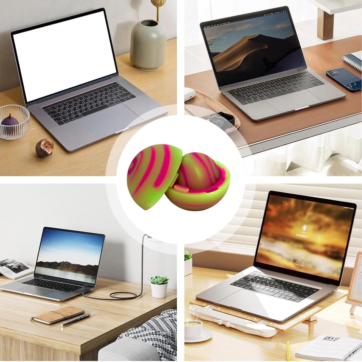 Silicone Pad for Laptop Cooling,Small Portable Silicone Hemisphere Pad for Cooling - Multifunctional Cooling Stand Non Slip Stable Hemisphere Riser for Laptops