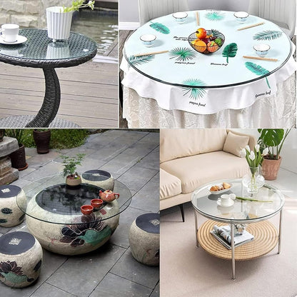 YUEKOPOU piano del tavolo da pranzo in vetro temperato.pian Round Tempered Glass Table Top Clear Glass Surface for Dining and Coffee Tables(85CM(34INCH))