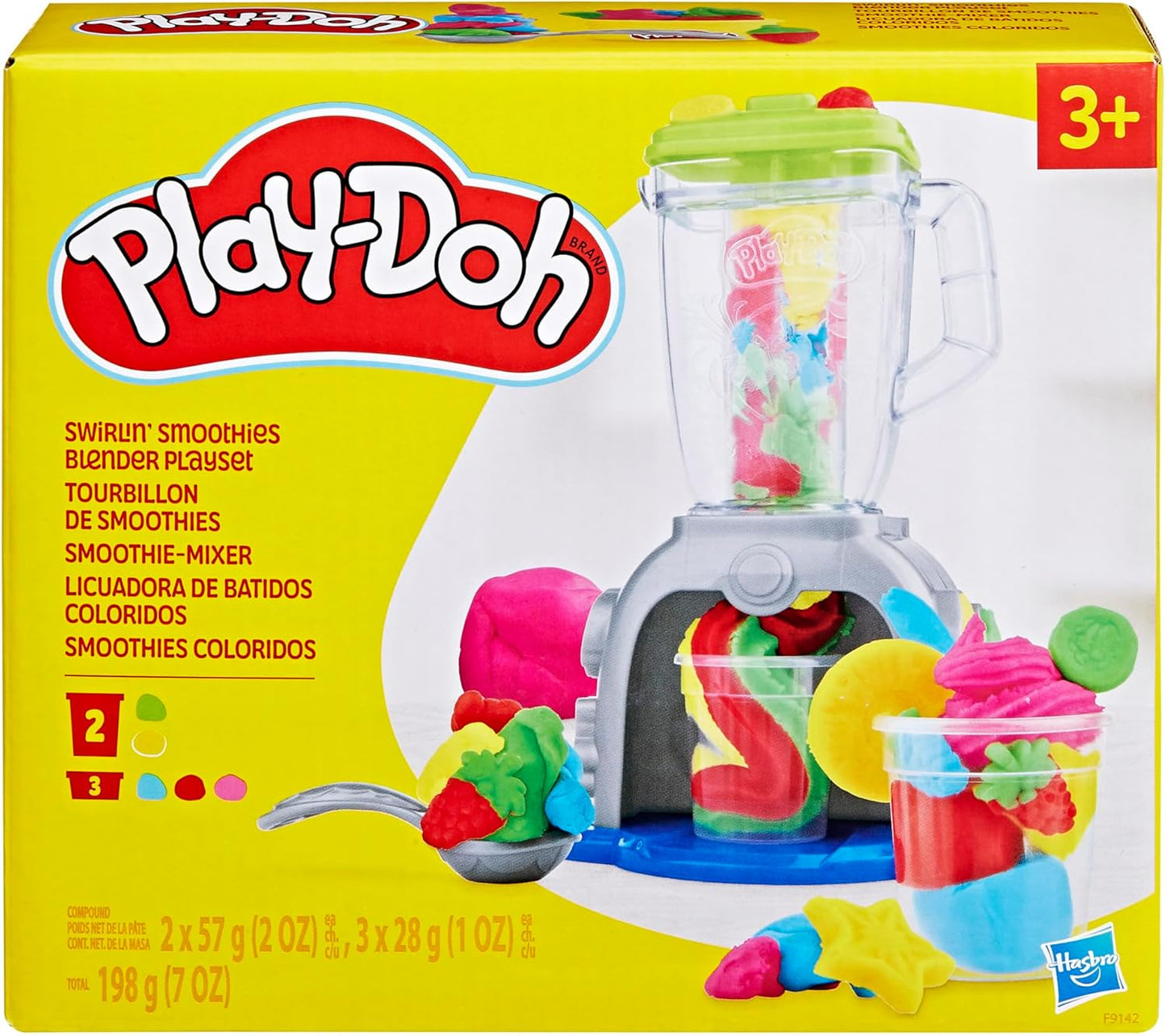 Play-Doh Swirlin' Smoothies Toy Blender Playset, Play Kitchen Appliances, Kids Arts and Crafts Toys for 3 Year Old Girls and Boys and Up