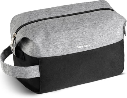 Vorspack Travel Toiletry Bag for Men - Lightweight Mens Toiletry Travel Bag Water Resistant Dopp Kit Shaving Bag, Black, Medium