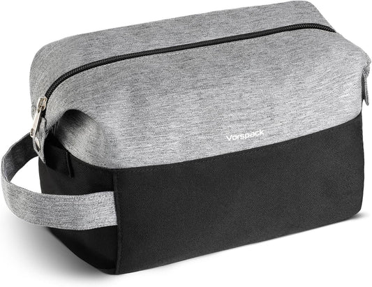 Vorspack Travel Toiletry Bag for Men - Lightweight Mens Toiletry Travel Bag Water Resistant Dopp Kit Shaving Bag, Black, Medium