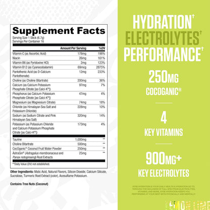Ryse Core Hydration 16 Serve Lemon Lime Electrolyte Supplement Powder 102.4 g