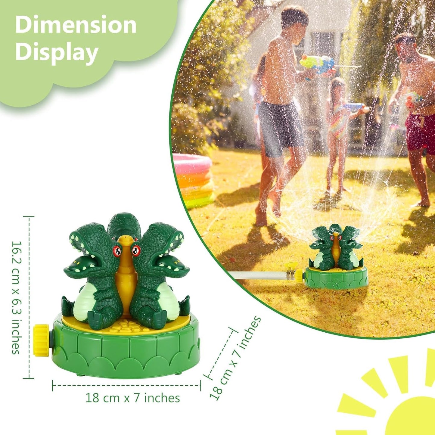 MoKo Sprinkler for Kids-Cute Outdoor Water Toy Spray Swimming Pool Toy, Fun Summer Play Water Toys for Backyard Lawn Garden Game Activities Pet Boys Girls