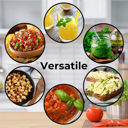 Starfrit Pull Chopper - Multi Purpose Manual Food Processor - Three Blade System for a Faster Cut - From Large Chunks to Purée - Self-Retracting Cord - Fruits, Vegetables, Meats and Crushes Ice