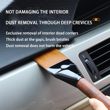 ccuzs Car Cleaning Brush, Interior Detailing Tool, Soft Bristle Dust Brush, Multi-Purpose Auto Cleaner, Ensured to Withstand Frequent Use, Made of Wood Material