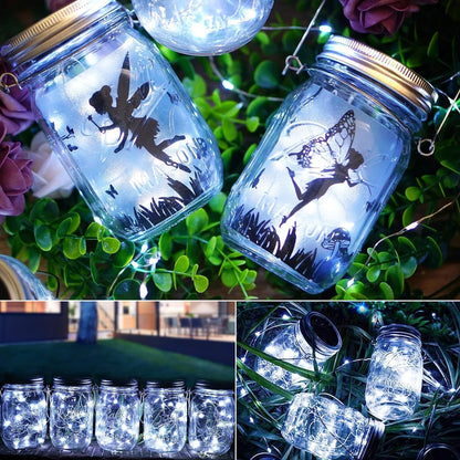 ZNYCYE Solar Mason Jar Lights, 12 Pack 30 Led String Fairy Star Firefly Jar Lids Lights(Jars Not Included), Outdoor Waterproof for Mason Jar DIY, Wedding Party Lawn Patio Garden Yard(Cool White)