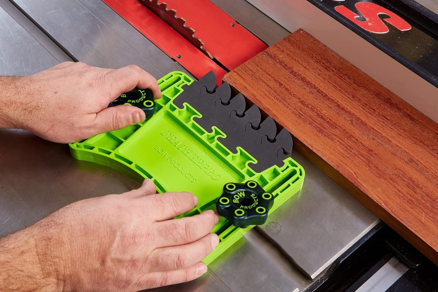 Bow Products FeatherPRO FP1 - Featherboard for Tables Saws, Router Tables and Band Saws - EVA Feathers That Reduce Kickback - Woodworking Tools and Safety Accessories