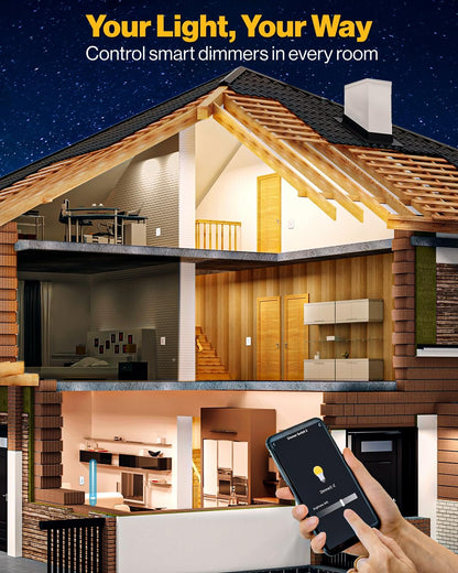 Sunco Smart Dimmer Switch, Double Rocker Wall Light Switch, WiFi Compatible with Tuya, Smart Life, Sunco Lighting Smart App, 120V, Compatible with Alexa and Google Assistant