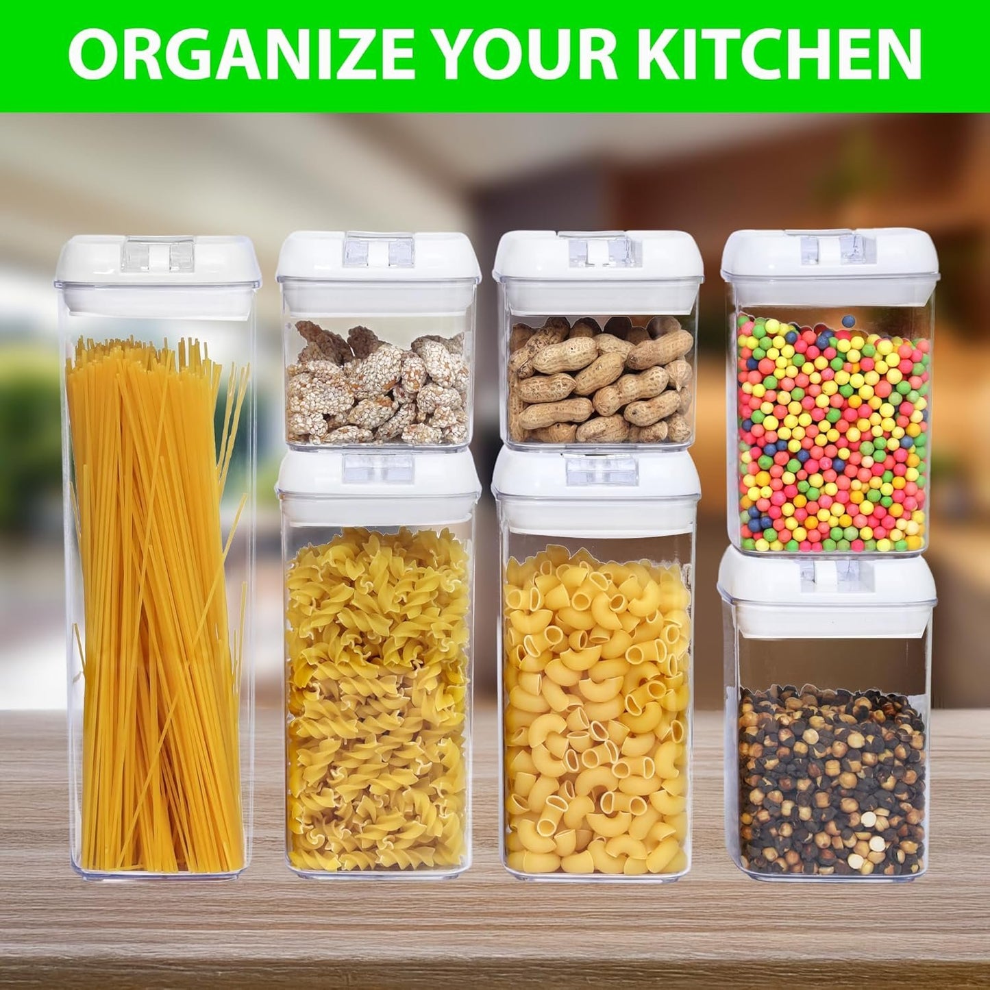 CINIMAX Premium 14-Pack Food Storage Containers with Lids-Crystal Clear Kitchen Storage Plastic Containers with Airtight Fliplock Lids-Durable & Versatile Food Containers with 20 Labels & Pen (White)