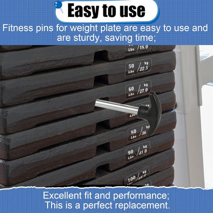 NQEUEPN 2pcs Weight Stack Pin, Pin Tensile 3/8 Inch Diameter 6 Inch Locking Space Weight Lifting Machine Pins Replacement Universal Selector Loading Pin for Home Gym Exercise Machine Accessories