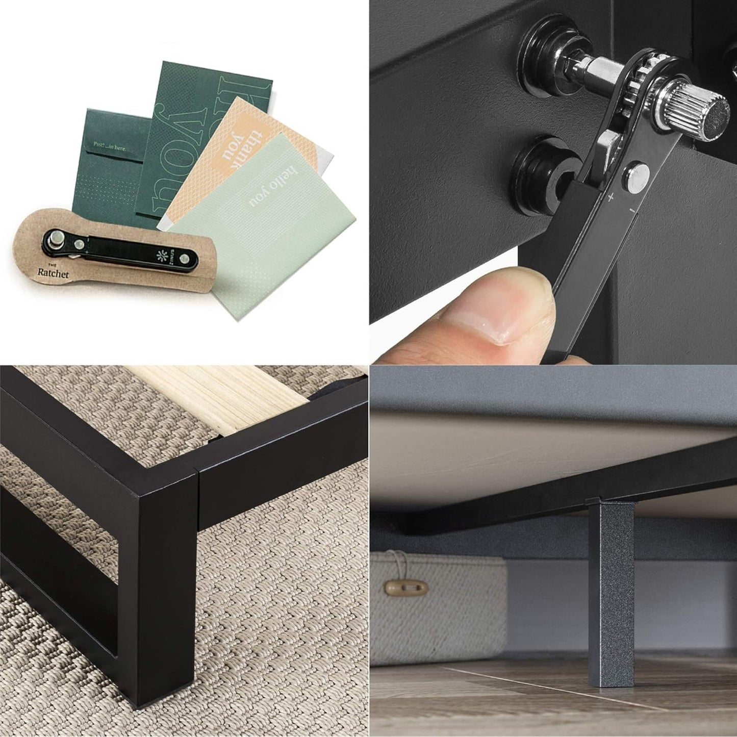 Zinus Full Bed Frame - Trisha 7 inch Metal Bed Frame with Wood Slat Support, No Box Spring Needed, Easy Assembly - Minimalist Platform Bed Frame with Underbed Storage Space, Full Size