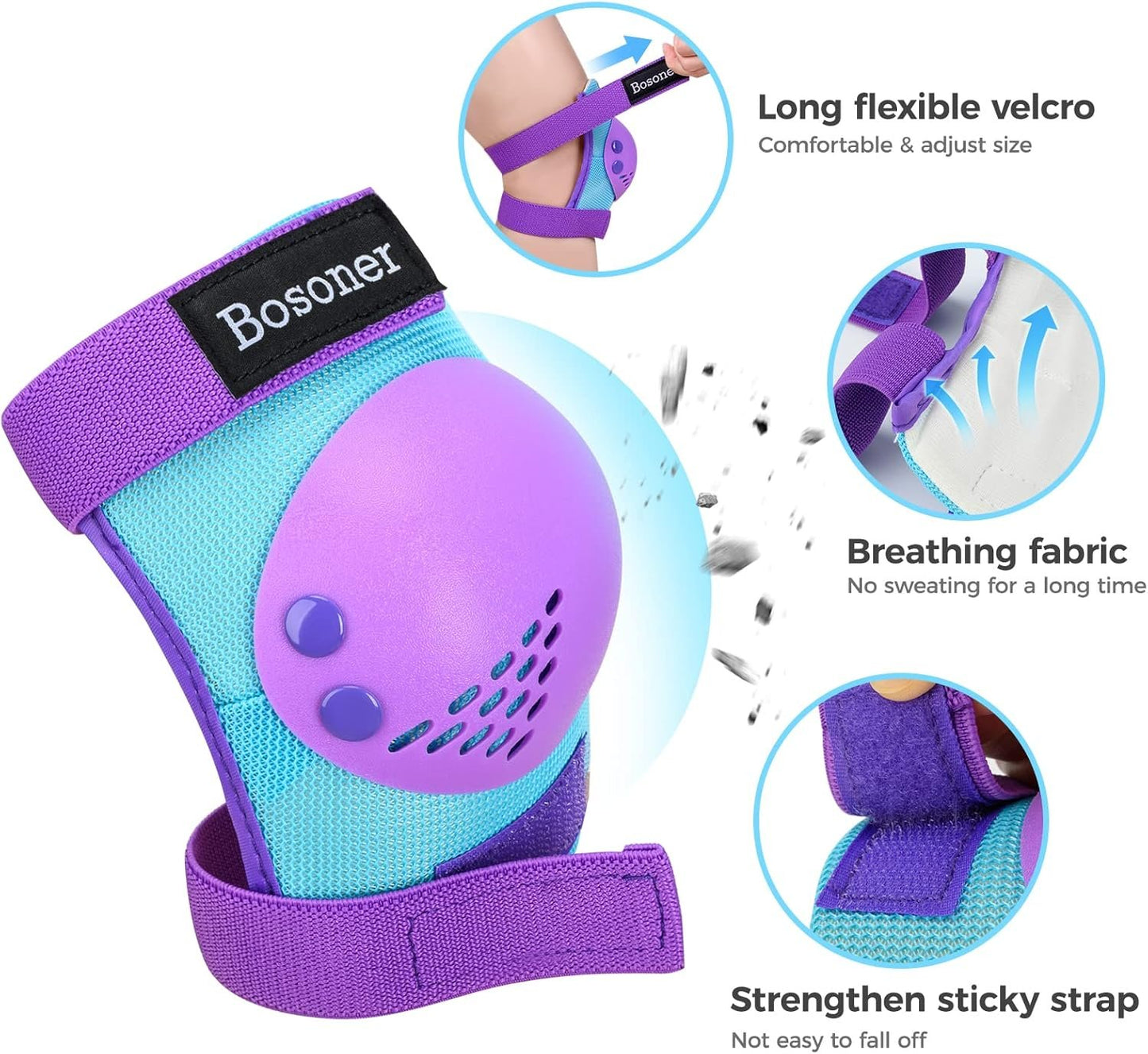 Kids/Youth Knee Pad Elbow Pads Guards Protective Gear Set for Roller Skates Cycling BMX Bike Skateboard Inline Skatings Scooter Riding Sports, Wrist Guards Toddler for Multi-Sports Outdoor