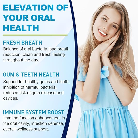 Oral Probiotics for Mouth Bad Breath Treatment for Adults 11 Billion CFU, Best Breath Oral Dental Probiotics for Teeth & Gums, Fresh Breath, Chronic Halitosis & Gut Health with M18, A12, 60 Tablets