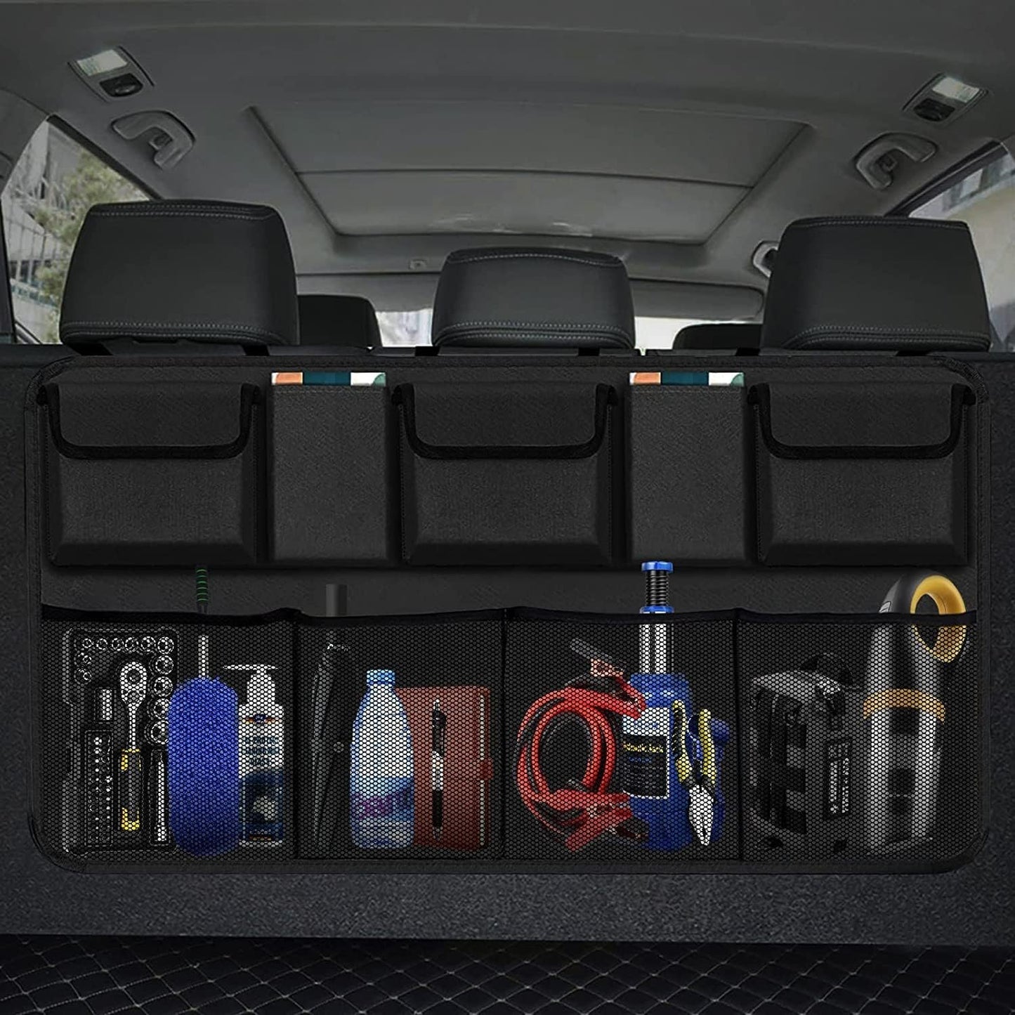 Car Trunk Organizer, Backseat Hanging Organizer with 9 Large Storage Bag -Trunk Organizer for SUV,Truck,Van-Free Your Trunk Space (9bag)