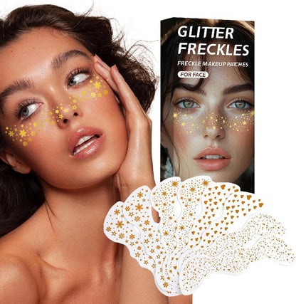 Face Glitter Stickers - Waterproof Face Jewels for Makeup, Freckles Decorations, Temporary Stickers for Concerts, Festivals, and Special Occasions, Easy-to-Apply Festival Makeup Accessories