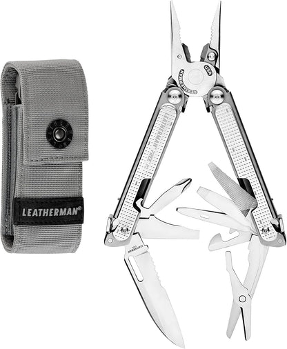 LEATHERMAN, FREE P2 Multitool with Magnetic Locking, One Size Hand Accessible Tools, Made in the USA, with Premium Nylon Sheath