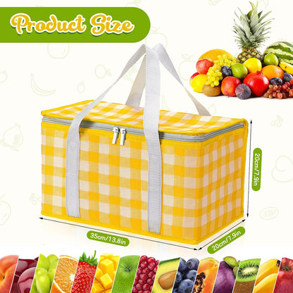 Ceenna Extra Large Picnic Blankets Travel Cooler Bag for Airplane Set Waterproof Foldable Sand Mat Tote Oversized Picnic Blanket Insulated Picnic Bag Insulated Bag for Food Outdoor Camping (Yellow)