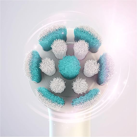 Oral-B iO Gentle Care Electric Toothbrush Head, Twisted & Angled Bristles for Deeper Plaque Removal, Pack of 4 Toothbrush Heads, Suitable for Mailbox, White