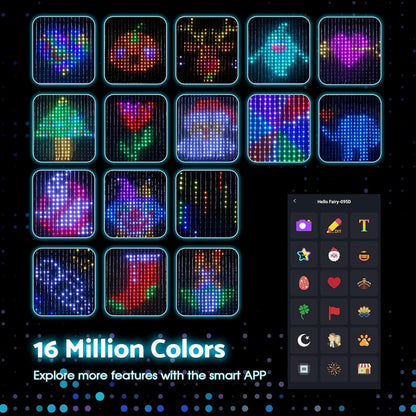 Advwin Curtain Lights, 2m x 2m Smart 400 LED Curtain Lights, APP Music Sync Dynamic DIY, for Bedroom Living Room Halloween Christmas Decor