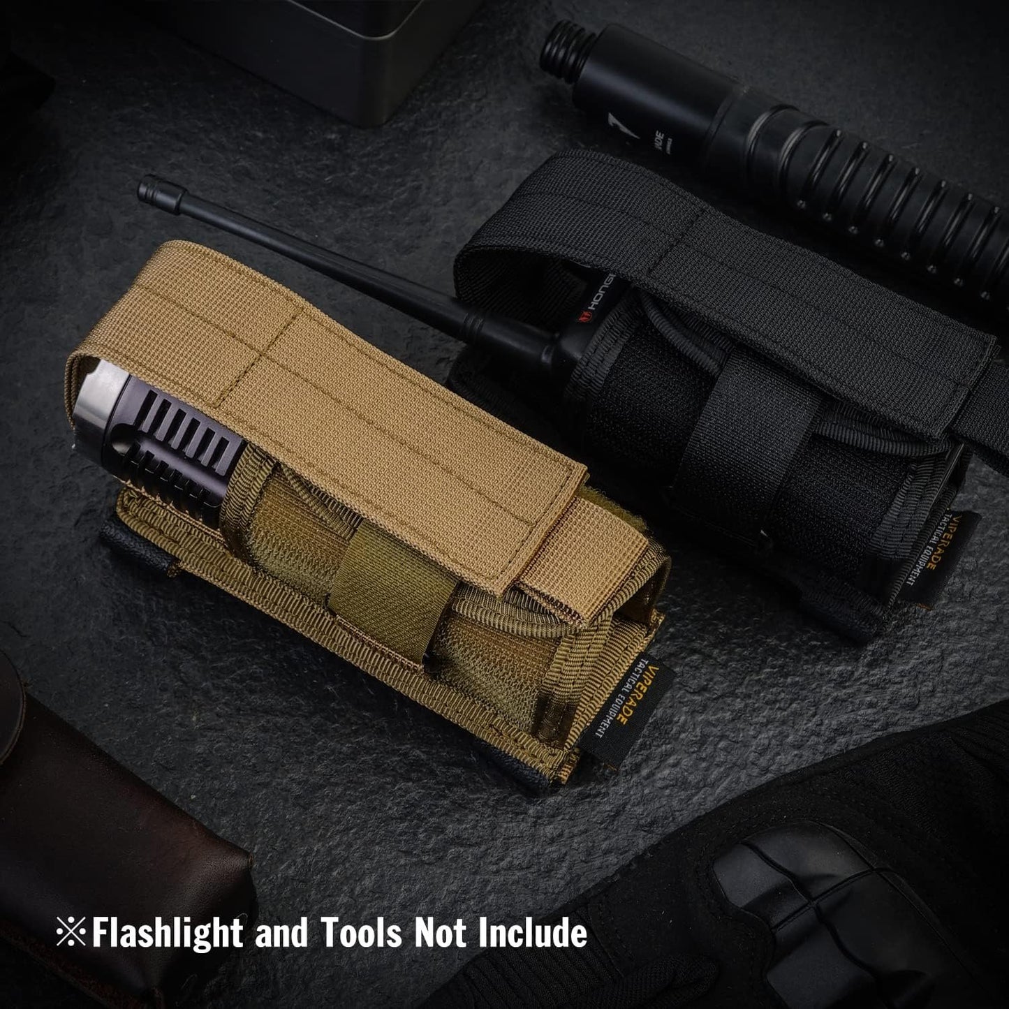 VIPERADE Flashlight Holster, Flashlight Holder for Belt, MOLLE Flashlight Pouch, Tactical Flahlight Pouch