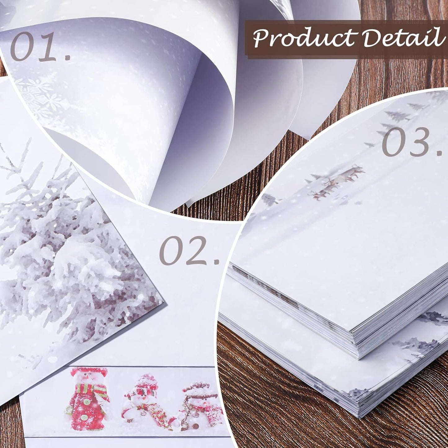40 Pcs Winter Stationery Paper and Envelopes Set Christmas Stationery Paper Set 8.5 x 11 Inches, 20 Letter Writing Print Paper and 20 Vintage Envelopes