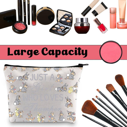Thumper and Bunny Cosmetic Bag Cartoon Lover Gift Rabbit Themed Travel Toiletry Pouch (C Rabbit)