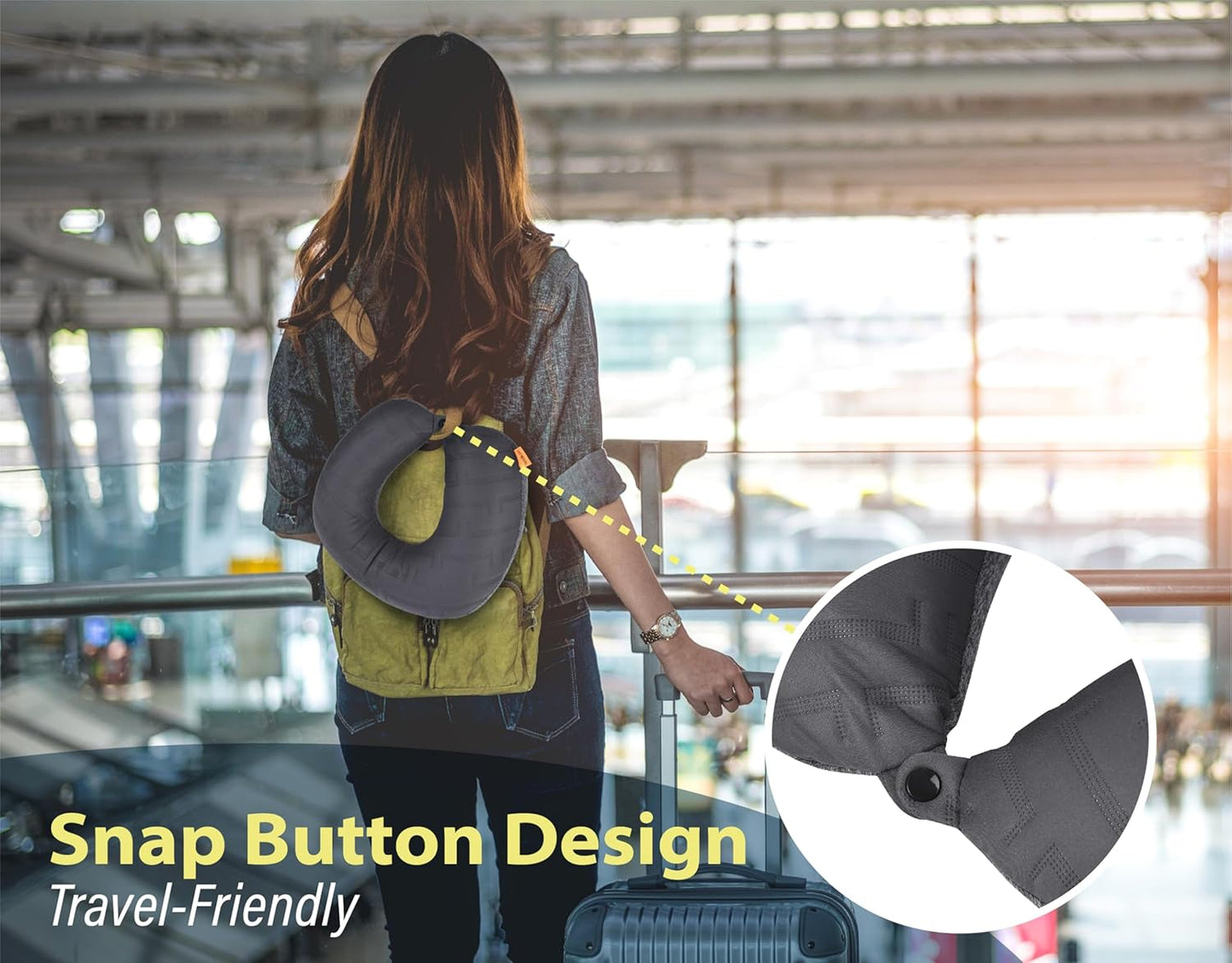 TREKOLOGY Inflatable Neck Pillow for Sleeping with Removable Pillow Covers, Inflatable Travel Pillow for Airplanes, Inflatable Neck Pillow Airplane, Travel Neck Support Pillow Blow Up Pillow