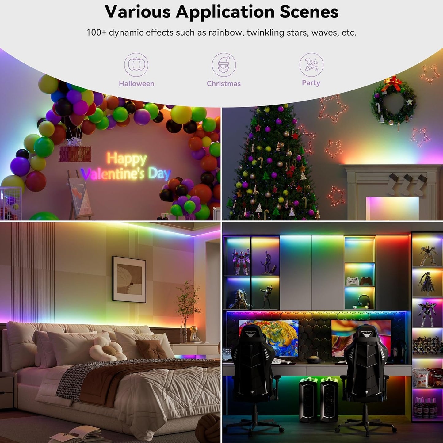 MIWISE RGB Smart IC COB LED Strip Light,32.8ft Color Chasing Flexible LED Tape Light,WS2811 Addressable RGB Strip with APP Control/Music Mode,Work with Alexa/Google,for Home DIY Lighting Projects