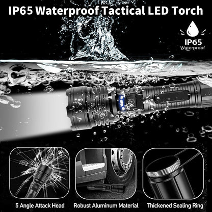 Chasinglee 990,000 Lumens Rechargeable LED Flashlight - Super Bright Tactical Flashlight with Type-C Charging, 5 Modes, IPX5 Waterproof - Ideal for Camping, Hiking, Emergencies