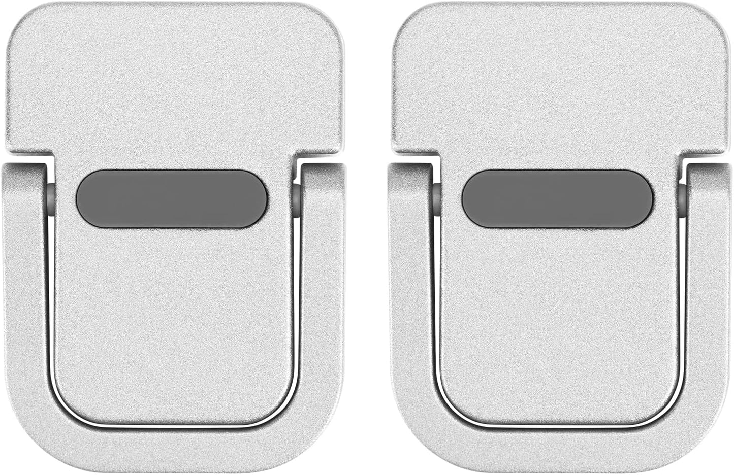 Bidponds 2 PCS Portable Invisible Laptop Stand, Mini Aluminum Feet Lifter, Self-Adhesive Foldable Cooling Riser, Computer Keyboard Mount Kickstand for 12-17 Inches Laptops, Silver