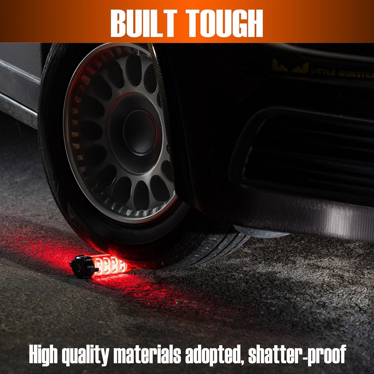 Emergency Car Flashlight with Seatbelt Cutter and Window Breaker, LED Work Light & Flash Beacon, Life-Saving Car Escape Tool for Roadside Safety (Orange)