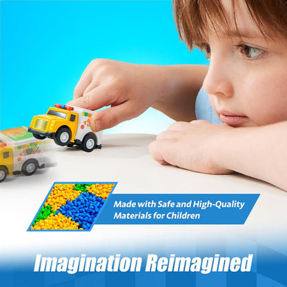 JOYIN 18 Piece Pull Back City Cars and Trucks Toy Vehicles Set Model Car, Friction Powered Die-Cast Cars for Toddlers, Boys, and Girls’ Educational Play