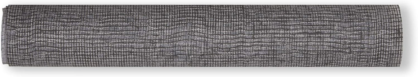 modern-twist Linen Print 100% Plastic Free Silicone Tabletop, Dining, Decoration, Modern Design, Table Runner, Chocolate