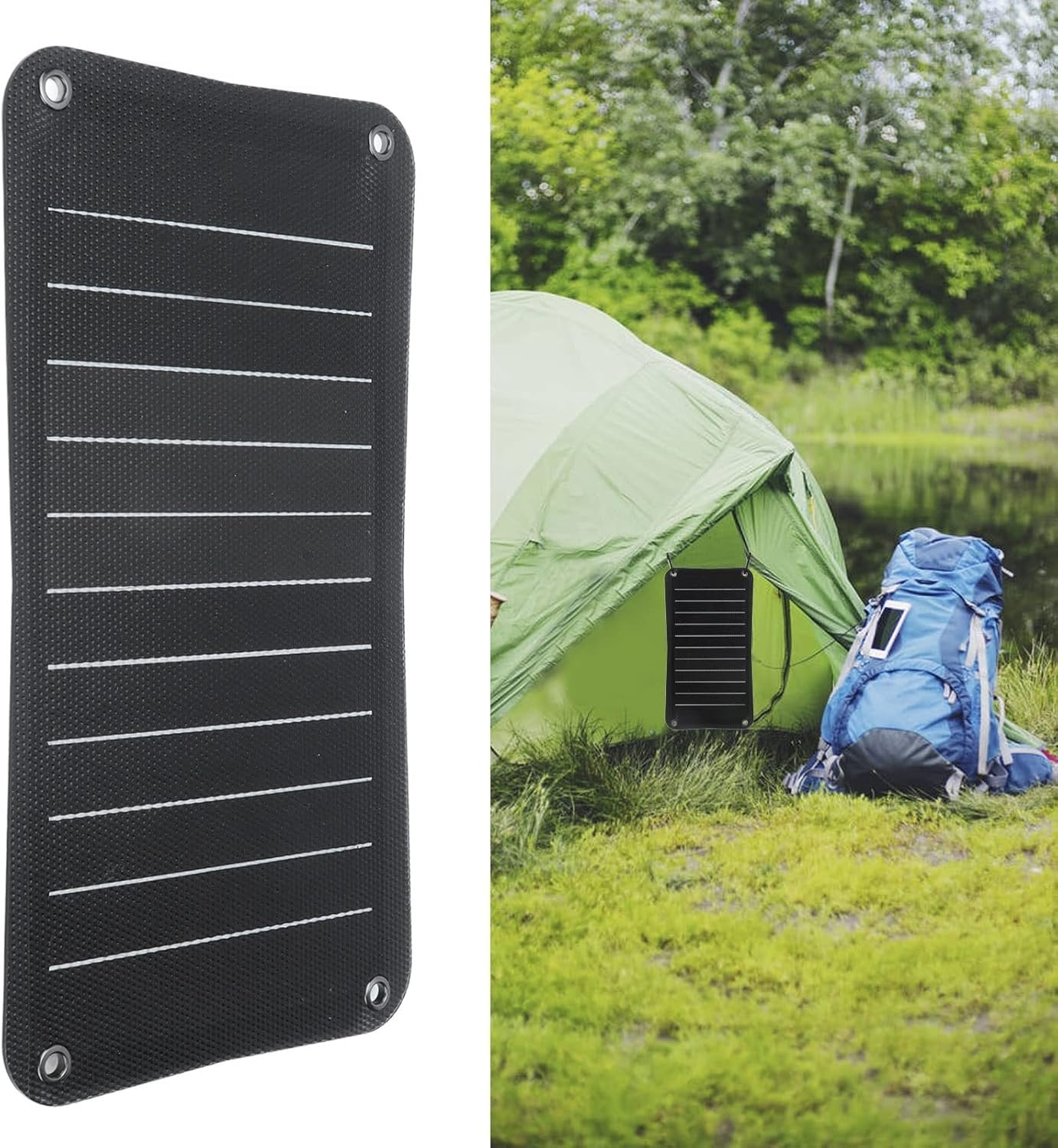 Tyenaza Solar Panel Charger, Outdoor Solar Power Charger ETFE Portable USB Solars Battery Chargers 5V Output for Camera, Water Pump, Small Fan, Power Bank