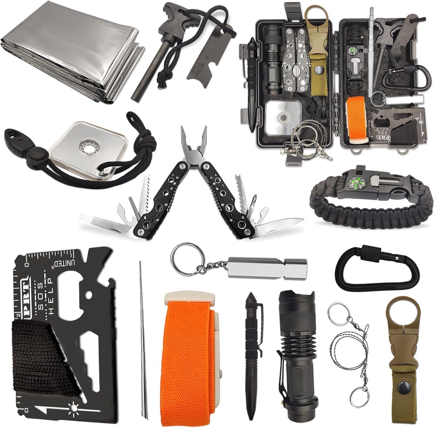 Survive Hero Survival Kit Military, for Teen Boys Gift Ideas, Stocking Stuffers for Teenage Boy, Mens Gift Set, EDC Tactical Gear Camping Gadgets for Men, Hiking, Hunting Accessories
